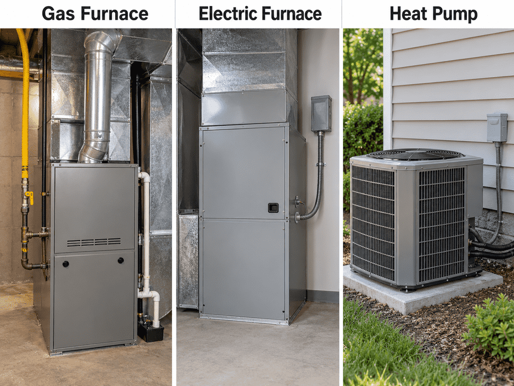 Gas Furnace vs. Electric Furnace vs. Heat Pump